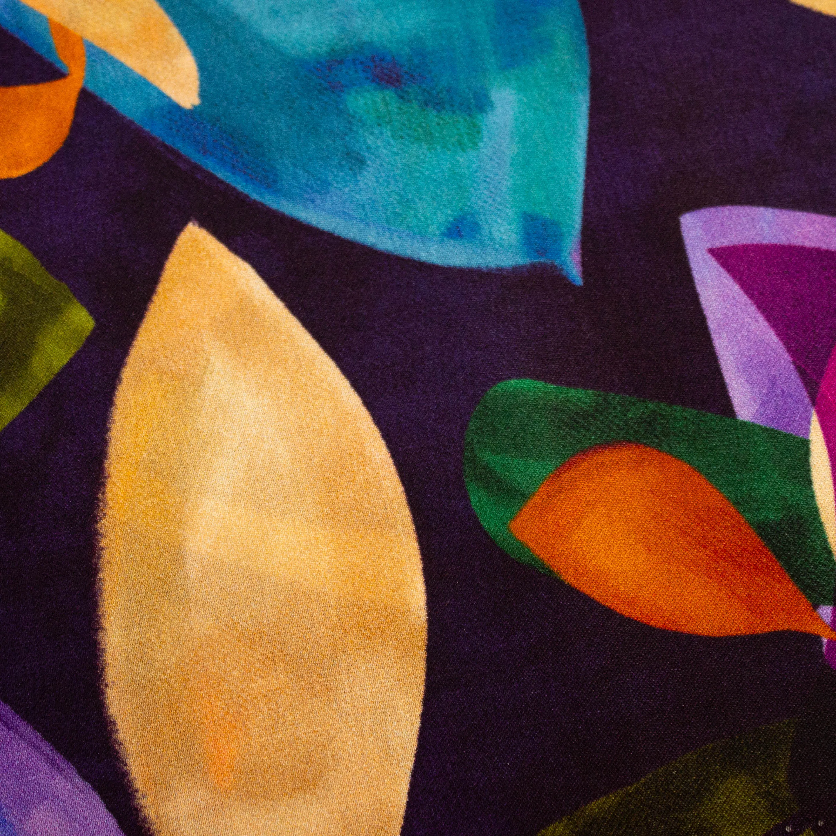 Zijde viscose mengeling kleurrijk met abstract motief - Alta Moda